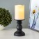 Spinker "Candle on a stand" LED from 2haa batteries Black with a golden patina 9x9x24 cm Risalux