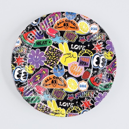 Disposable paper plate "stickers", 18 cm-4