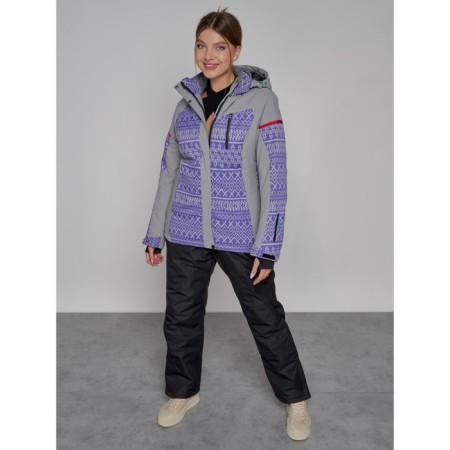 Ski jacket female winter, size 42, purple color-3