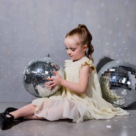 Платье для девочки MINAKU: PartyDress, цвет молочный, рост 122 см-11