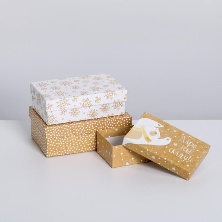 A set of boxes 10 in 1 “snowflakes”, 12 x 7 x 4 - 32.5 x 20 x, New Year-9