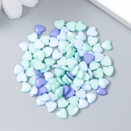 Decor for creativity plastic "Hearts in blue colors" set of 100 pcs 0.6x0.6 cm