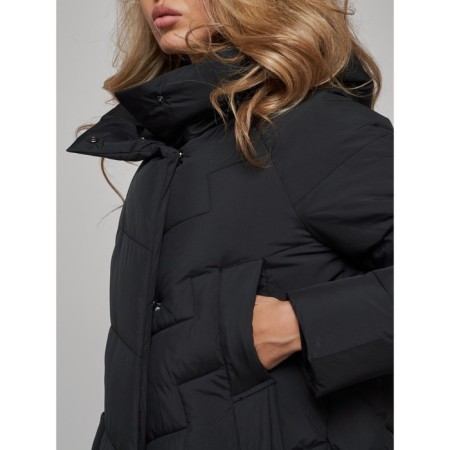 Coat insulated winter female, size 48, black color-12