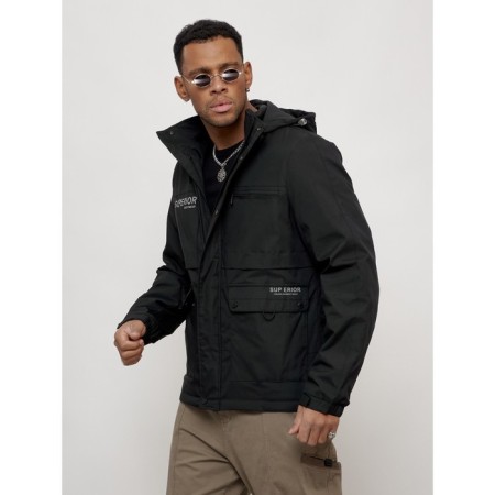 Sports male jacket, size 48, black color-5