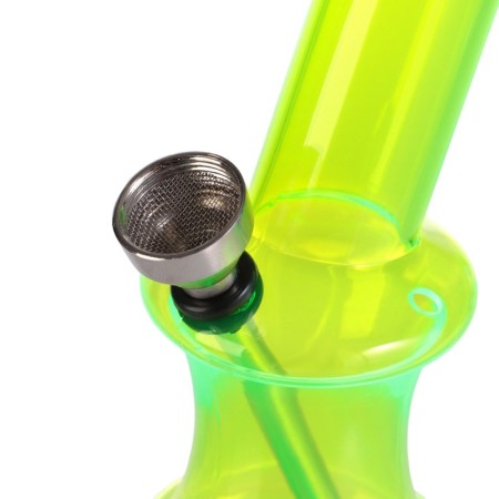 Bong, H-15 cm, "coil", acrylic, green-1