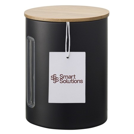 Set of storage cans Smart Solutions Kuffi, black, matte, 1 liter-4