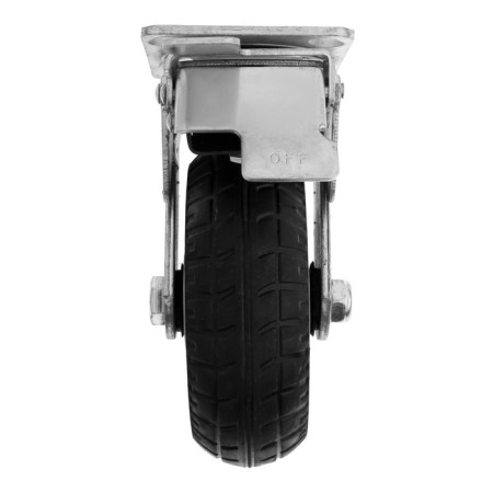 Wheel for transport trolleys rotary, d = 150, on the site, with a stop, rubber coating 9917-2