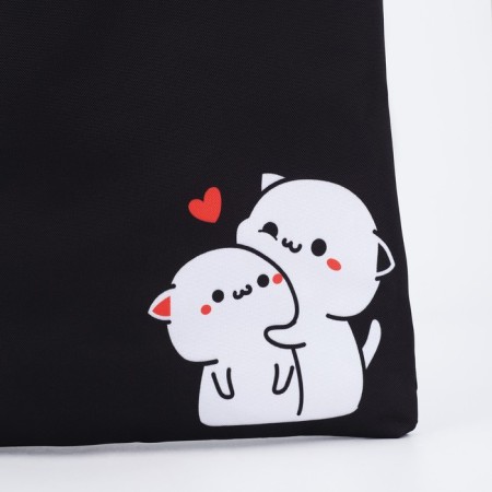 Shoper bag without fastening, black color-3