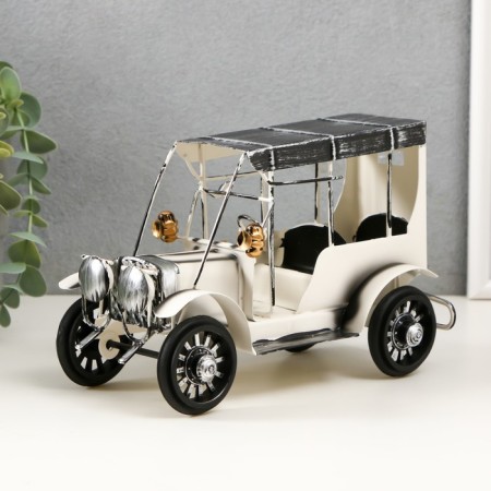 Souvenir Metal "Retro. White Auto" 20x9.4x13 cm-3