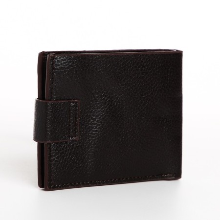 Male purse on a magnet, department for bills, for maps, for coins, brown color-1