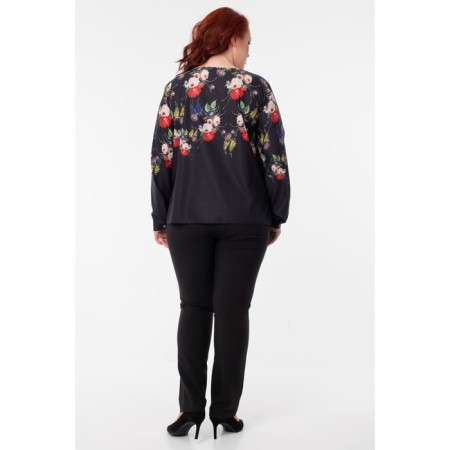 Female blouse, size 54, black color-1