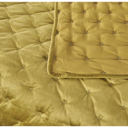 Kit: bedspread, pillowcase, size 240x260 cm, 50x70 cm - 2 pcs, mustard color-2