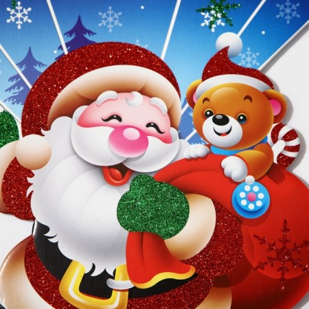 Decorative decoration (suspension) "Santa Claus and Bear" 44.5x31 cm-3