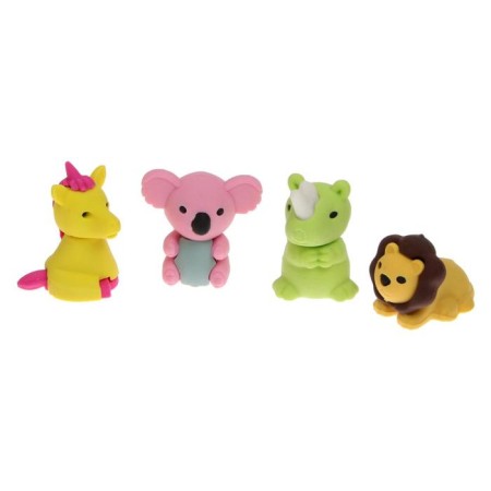 Set of curly erasers "animals", 4 pieces, mix-2