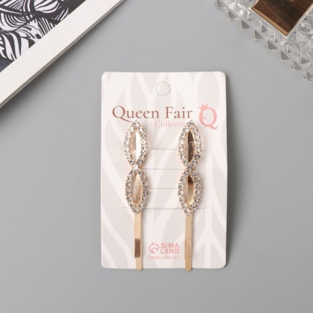 Invisibility for hair "Dilis" (set 2 pcs) loops, 6 cm, gold-2