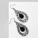 Earrings "openwork" drop, black color in black silver