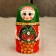 Matryoshka "Strawberry in a basket", green scarf, 5 puppet, 10 cm, handmade