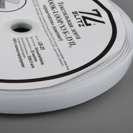 Velcro, 25 mm × 25 ± 1 m, white color-3