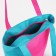 Textile bag with zipper, turquoise color/pink