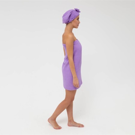 Set for the bath and bathroom Ethel Vafli towel 70*140 cm+Chalma 21*25 cm, central violet-12