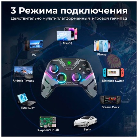Easysmx X15 wireless gamepad with RGB backlight, fur (VG-C449)-6