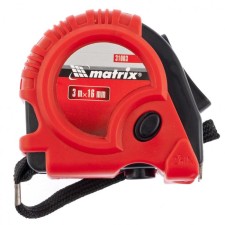 Рулетка Matrix Rubber 31003, 3 м х 16 мм, обрезиненный корпус