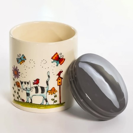Bank for bulk products Elrington "Striped Cat", with a lid, 730 ml-2