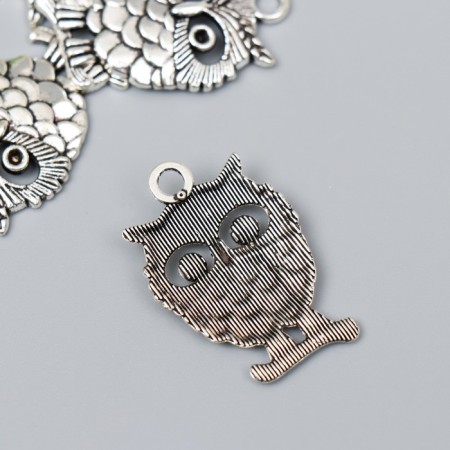 Decor for creativity Metal "Filin Baby on a branch" silver G309B463 3.5x2.3 cm-1