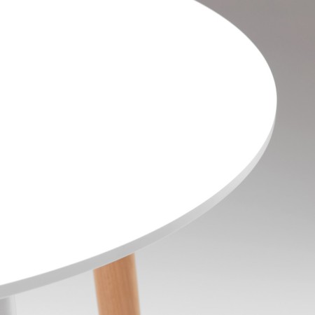 Table on wooden legs Hy-T06, white, size 80x74 cm-2