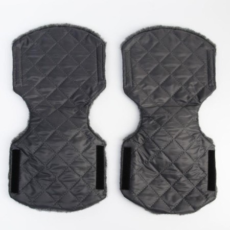 Mittens-Mufts on the handle of the stroller, 2 pcs., Quilted, gray color-4