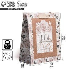 Package Gift Craft Vertical, packaging, “Gift for you”, MS 18 x 23 x 8 cm