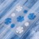 Glass sticker "White and blue snowflakes" (set of 9 pcs) 12.5x12.5 cm, blue-white