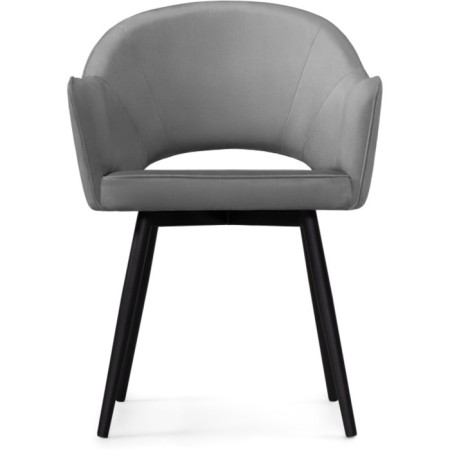 Chair on a metal frame Ouster MR-11 metal/velor, black/gray 60x58x81 cm-1