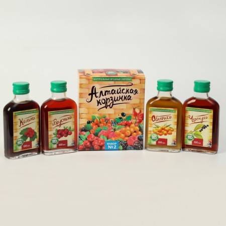 Gift set of syrup Altai basket No. 2, 4 pcs. 100 ml-1