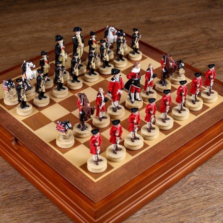 Chess souvenir "Civil Wars", h king-8 cm, h Parashka-6 cm, 36 x 36 cm-1