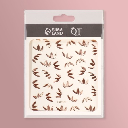 Nail stickers "petals", golden/pink color-2