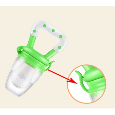 Nibbler for feeding, with silicone mesh, green color-3