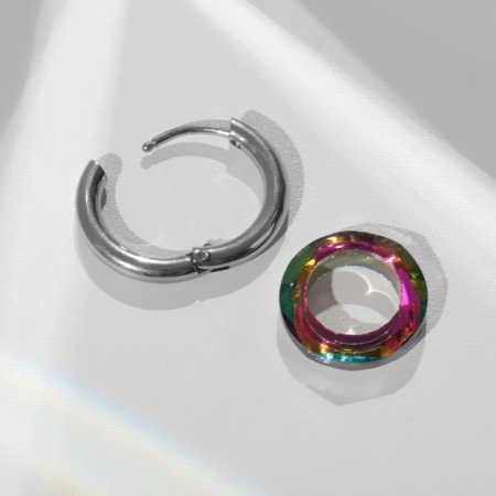 Piercing in the ear "Ring" Saturn, d = 13 mm, gasoline color in silver-1