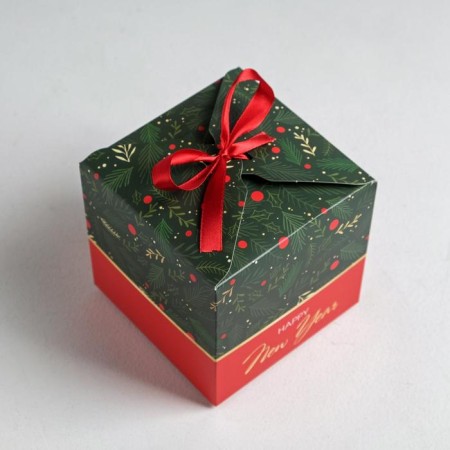 Folding box "heat and comfort", 12 x 12 x 12 cm, new year-3