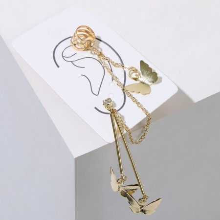 Earring "Kaff" butterfly, color gold-2