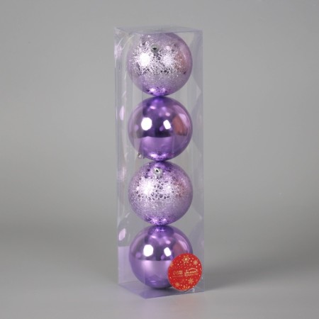 Set of balls plastic D-8 cm, 4 pcs "Claud Classic" Lilac-1