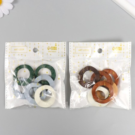 Decor for creativity wood "wavy ring" mix d = 3.5 cm-3