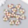 Decor for creativity plastic "3 pearls with colored rhinestones" set of 12 pcs 2x2 cm