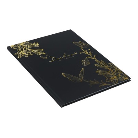 Universal diary for grades 1-11, "butterflies. Golden foil", solid cover 7BC, matte lamination, foil embossing, 40 sheets-2