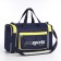 Sports bag with lightning, 3 outer pockets, long belt, blue/yellow color