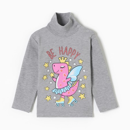 Turtleneck for girls, color gray melange, height 86 cm