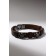 Bracelet Skin Skull is large, with bones, dark brown color with black silver, 8 cm