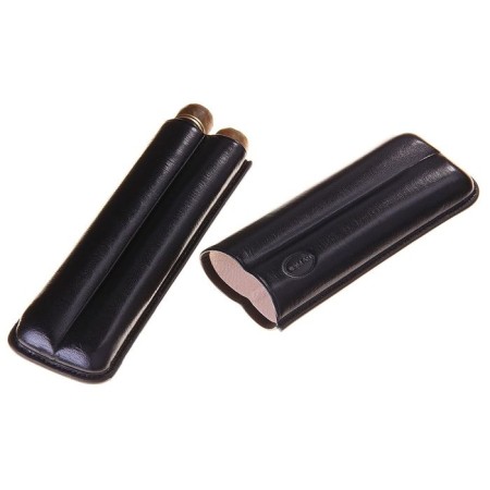 Black cigarette case for 2 cigars d 2.1 cm, 18.5 × 6.5 × 3.5 cm