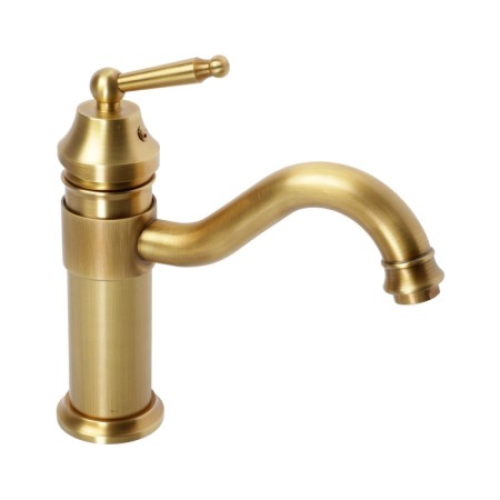 Zein sink mixer, curved spout, without eyeliner, brass, bronze color