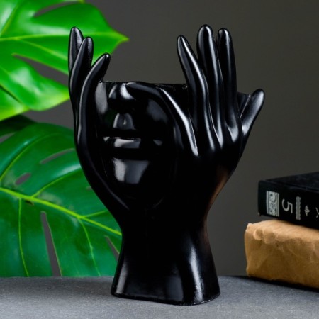 Kashpo - organizer "Dreams in the hands" Black, 13x20.5x13.5cm-4